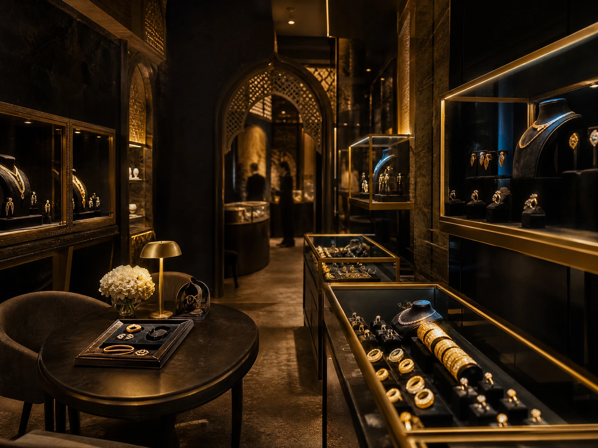 Inside the Richie Gold & Diamonds boutique — clients browsing gold and diamond collections