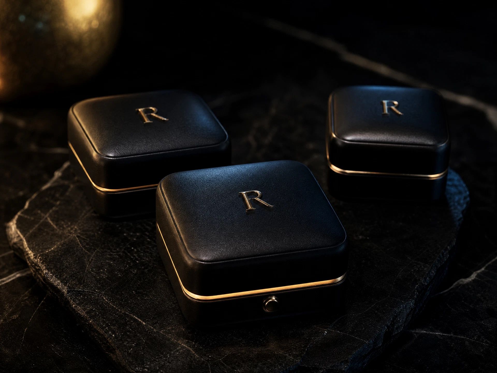 Signature Richie R boxes with LED lighting, closed