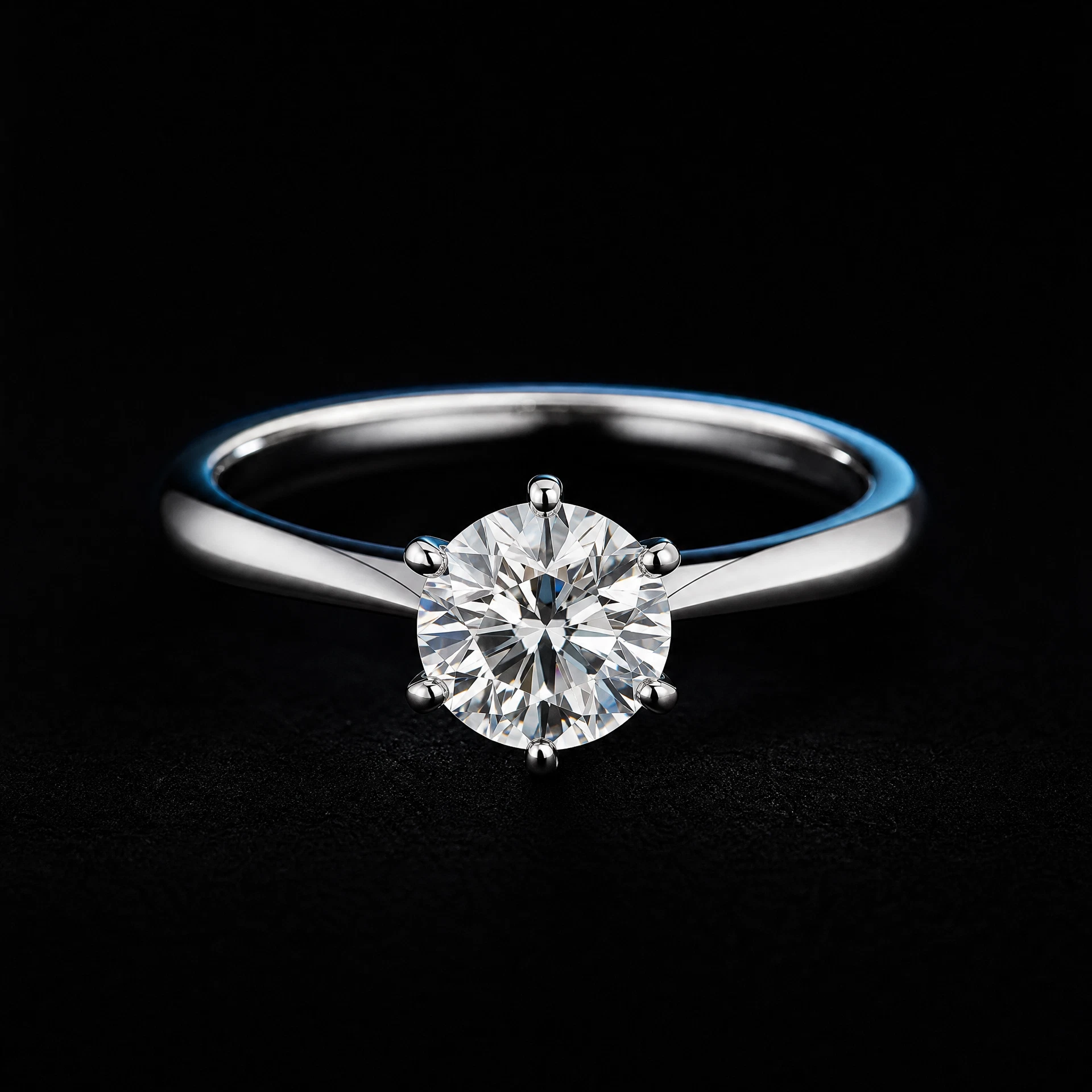 One-carat solitaire diamond ring in an 18K gold setting